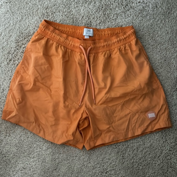 TOPMAN Men’s 5” Inseam Orange Bathing Suit Swimsuit Size   Small Swim Trunks - Picture 1 of 5